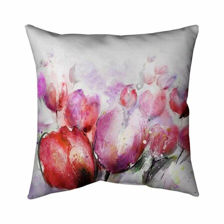 FONDO 26 x 26 in. Abstract Blurry Tulips-Double Sided Print Indoor Pillow FO2772764